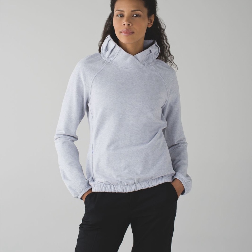 Lululemon After All Pullover Cowl Neck Sweatshirt in Heathered Cool Breeze